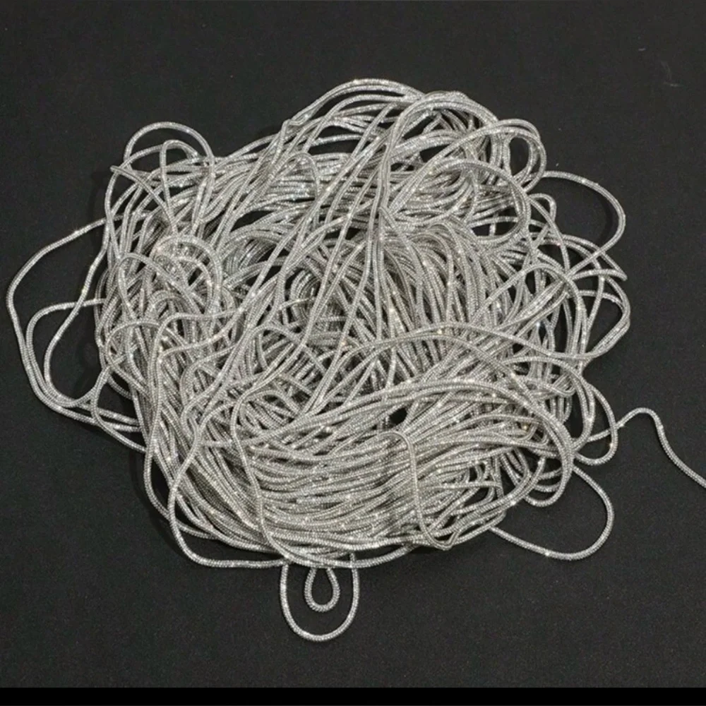 Silver Clear 4mm Rhinestone Trim For Clothing, Jewelry, Home & Crafts 1 Yard